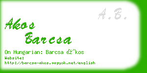 akos barcsa business card